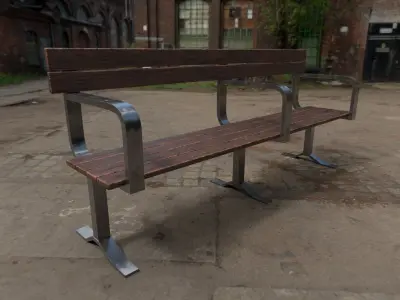 central bench  Low-poly 3D model