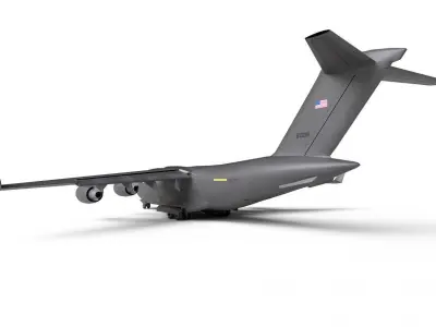 Boeing C17 Globemaster III Transport Aircraft Low-poly 3D model