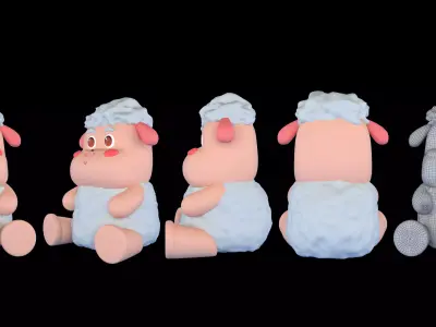 sheep 3d model cartoon 3D model