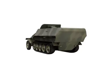 1940s Armored Vehicle Vintage Military Defense Combat Model 3D model
