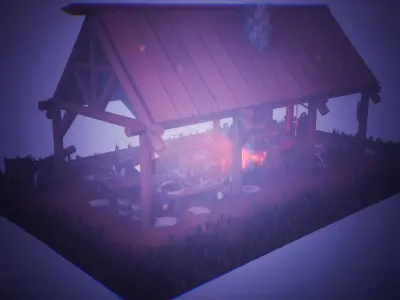 Stylized Medieval Forge 53 Assets Low-poly 3D model