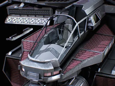 Sci-Fi Dropship PBR Gameready Low-poly 3D model