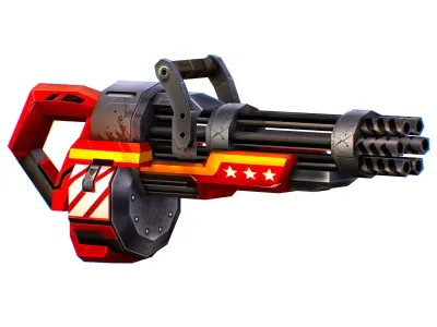 LowPoly Sci-Fi Assault Heavy Machine Gun Low-poly  Low-poly 3D model