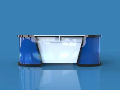 Front Wooden Reception 3D model