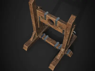 medieval pillory Low-poly 3D model