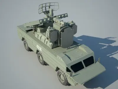 SA-8 Gecko 9K33A Osa Low-poly 3D model