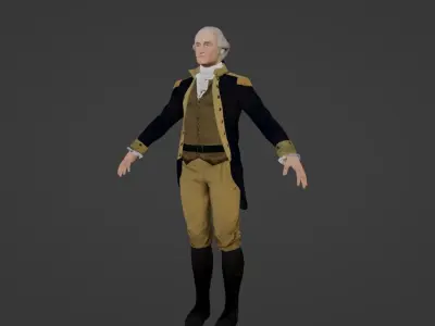 Low Poly George Washington Low-poly 3D model