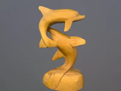 hand carved dolphin 3D model