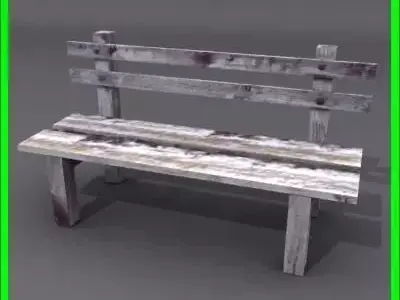 Bench 3d model wooden 3D model