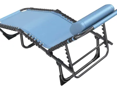Folded Sun Lounger Blue 3D model