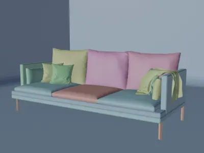 Hyper Realistic Couch Model Free 3D model