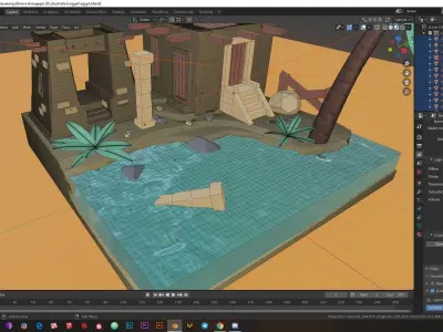 Low-poly egypt installation Low-poly 3D model