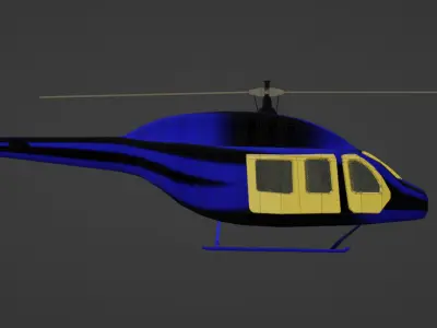 helicopter-chopper game ready helicopter Low-poly 3D model