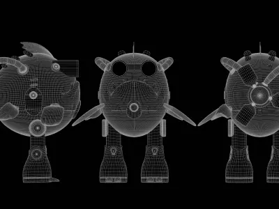Piranha Prototype The Cybernetic Swim Low-poly 3D model