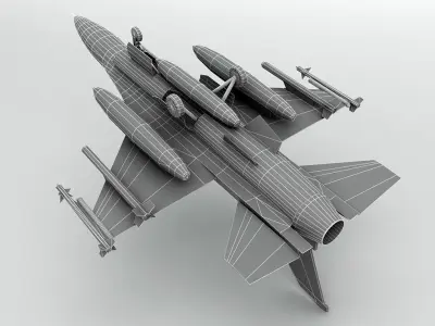 F-16 Jet Aircraft Low-poly 3D model