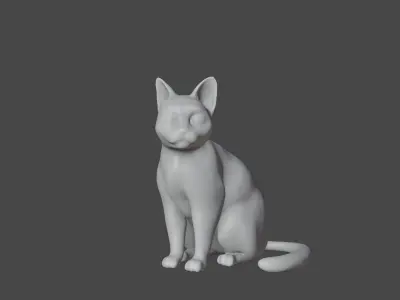 cute cat Low-poly 3D model