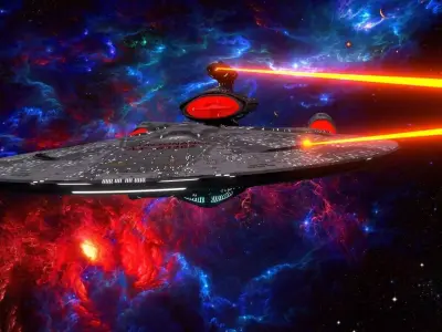Starship USS Resonance Low Poly Variant 1 Low-poly 3D model