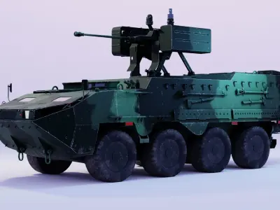 Pandur II 8x8 - Blender Asset Low-poly 3D model