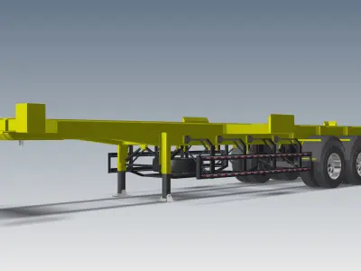 Truck Trailer  long truck 40feet 3D model