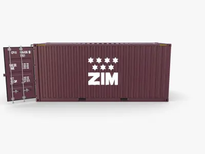 20ft Shipping Container ZIM 3D model