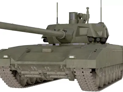 T-14 Armata Russian Tank Game Ready PBR 3D model Low-poly 3D model