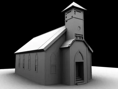 Old Church Low-poly 3D model