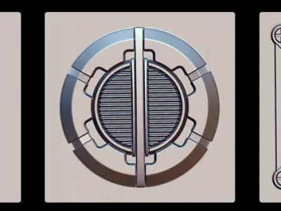 87 Hard Surface VDM Brushes and Alpha Pack 3D model