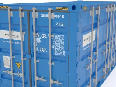 20 ft Cube Open Side Shipping Cargo Container 3D model