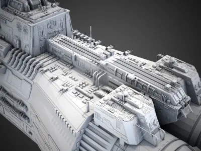 Carrier Spaceship - Saratoga class 3D model