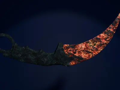 Hell karambit Free low-poly 3D model