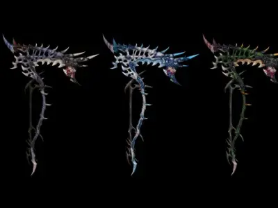 Bone Scythe Low-poly 3D model