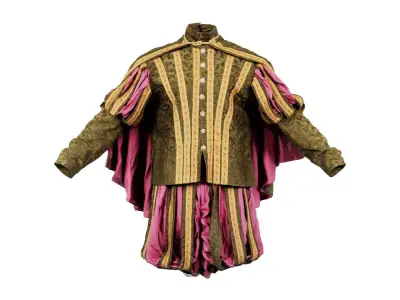 Triangle Decorated Historic Costume Cape Low-poly 3D model