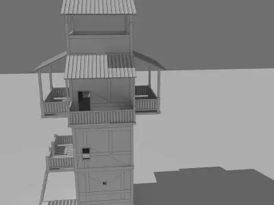 Roman Watchtower With Interior Free low-poly 3D model