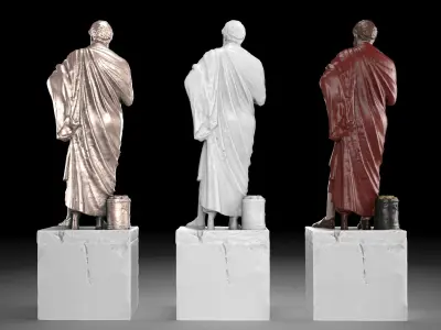 Sophocles statue collection Low-poly 3D model