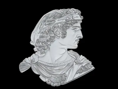 Alexander the Great 3D Relief Bust 3D print model
