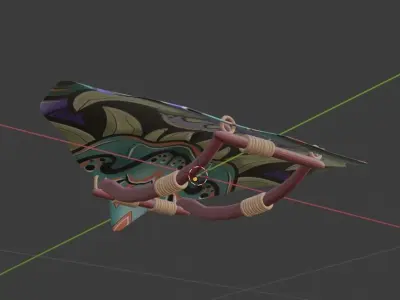 BOTW style paraglider Free low-poly 3D model
