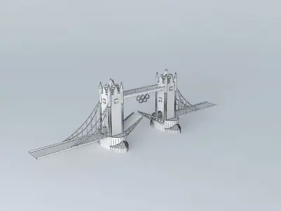 2012 olympic rings on tower bridge Free 3D model