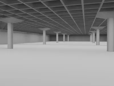 Moscone North South Exhibit Hall F Low-poly 3D model