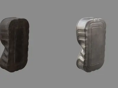 Crushed Fish Can 02 3D model