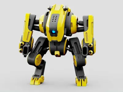 MILITARY BOT S-200 Rigged for Unreal Engine - Unity - MIXAMO 3D model