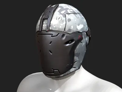 Helmet military Scifi low poly 3s model  Low-poly 3D model