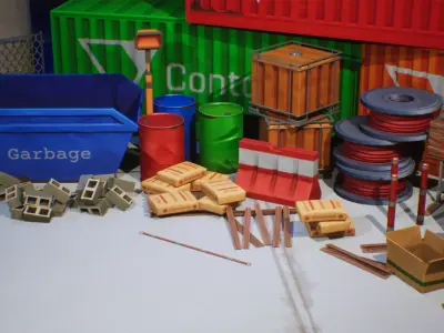 Stylized Industry Low-poly 3D model