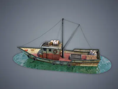 Fishing Vessel Low-poly 3D model