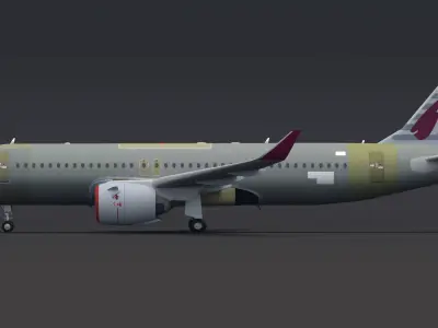Qatar Airways A320 Unpainted 3D model