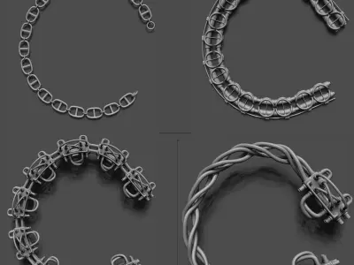 100 Sci Fi IMM Curve Brushes VOL 2 Low-poly 3D model