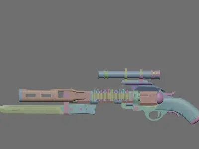 Gun fantasy 3D model