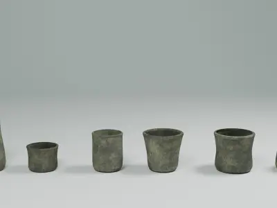 Pottery vases Free low-poly 3D model