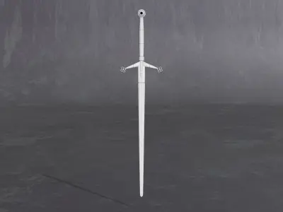 medieval scottish claymore - two-handed sword - PBR 3D model Low-poly 3D model