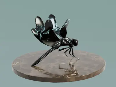 House Decoration Dragonfly Statue Low-poly 3D model