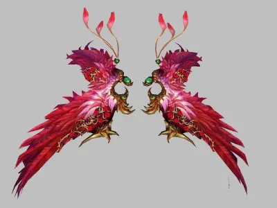 rose Wing Low-poly 3D model